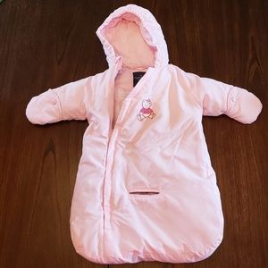 Pink 0-3 month baby snowsuit